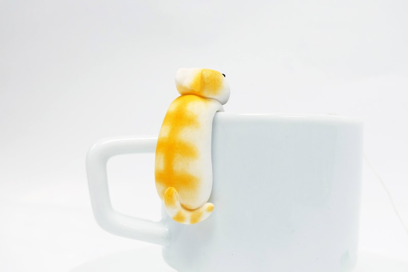 Tabby Cat Tea Bag Holder B Cute Cat Tea Pot Teabag Holder Sipping Cup Mug Decor image 4