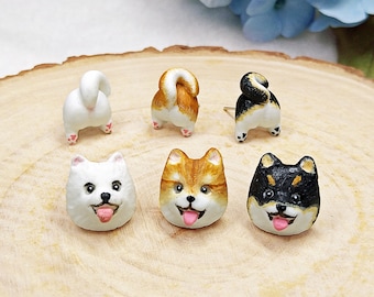 Shiba Inu Earrings - Shiba Inu Lovers Gifts - Dogs Lover Gifts - Dogs Earrings - Shiba Inu Post Earrings