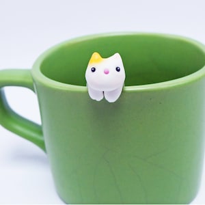 Tabby Cat Tea Bag Holder B Cute Cat Tea Pot Teabag Holder Sipping Cup Mug Decor image 3