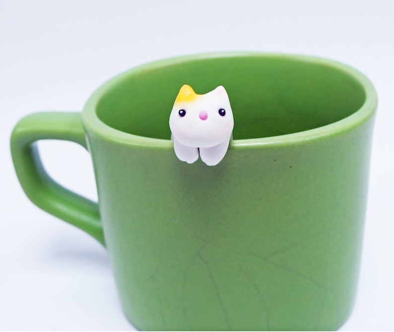 Tabby Cat Tea Bag Holder B Cute Cat Tea Pot Teabag Holder Sipping Cup Mug Decor image 3