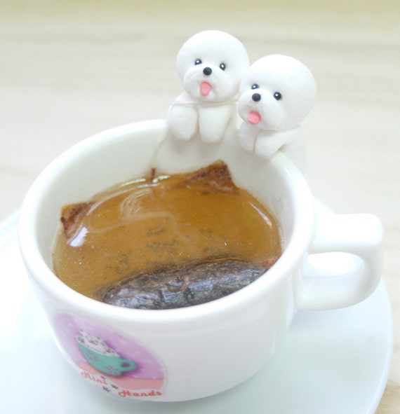 Bichon Frise Tea Bag Holder Dog Lovers Gifts Cup Decor Mug Decor