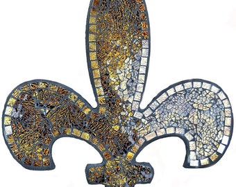 Lulu Decor, Fleur De Lis Wall Decor, Mosaic Decorative Plaque, Perfect for Housewarming Gift