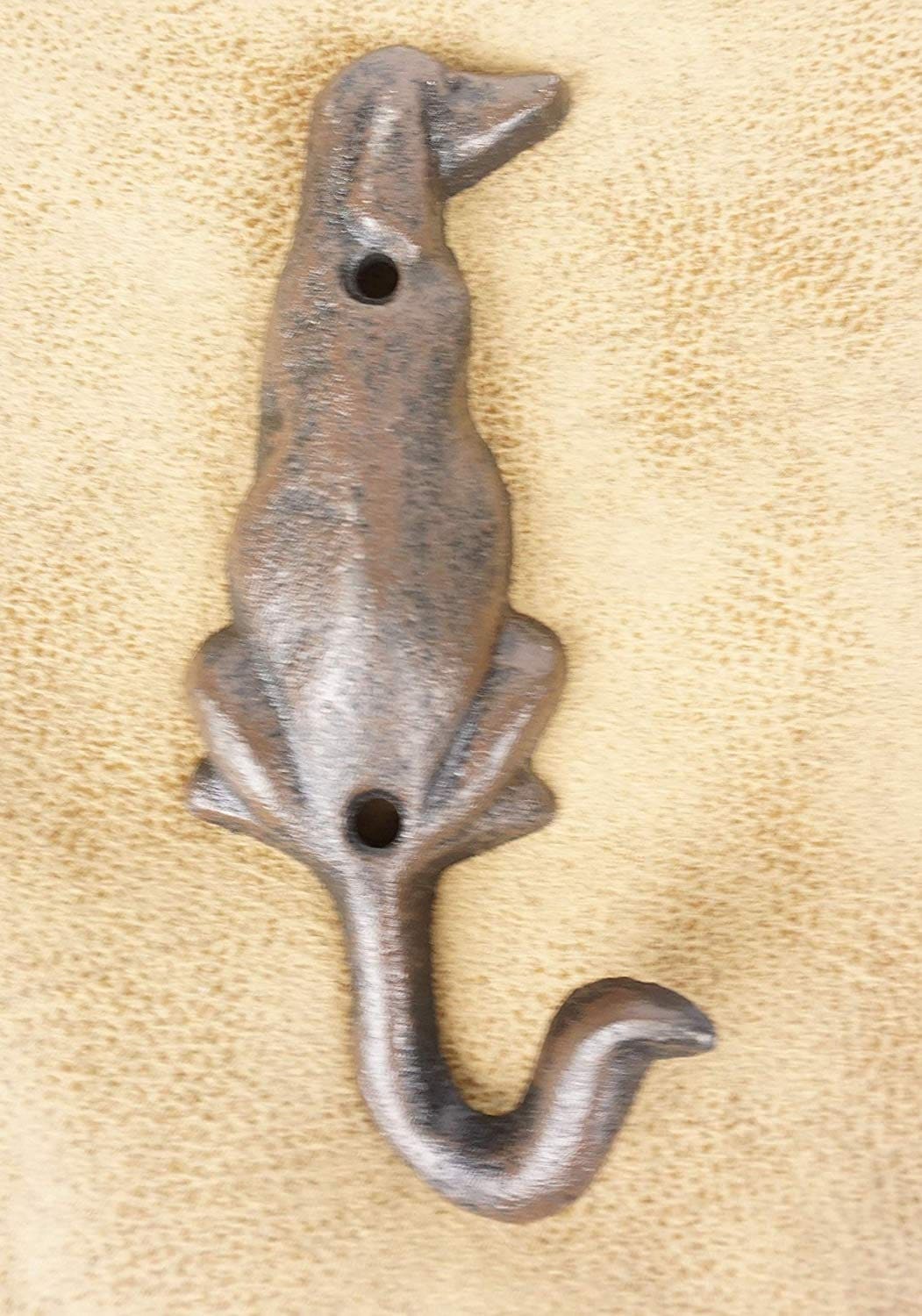 Lulu Decor, Cast Iron Dog Heavy Duty Key Loose Hook (4 Dog Tail Hooks)