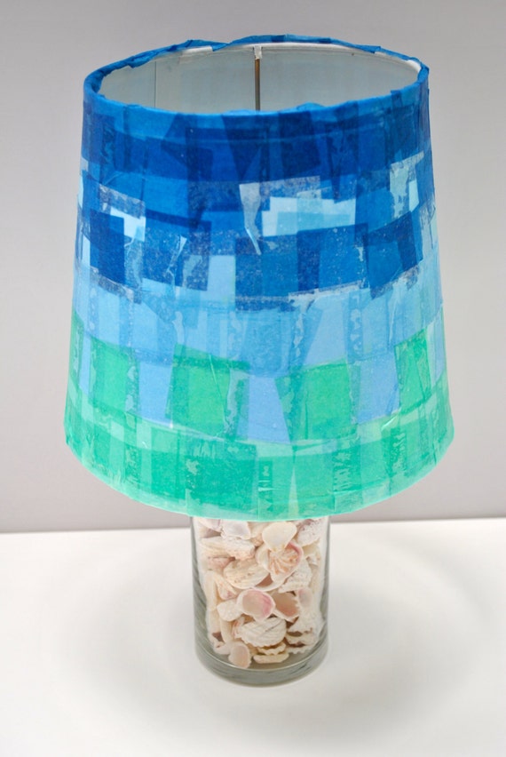 Items similar to Handmade Tissue Paper Mache Lamp Shade 9 inch Diameter