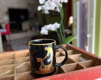 Vintage Disney Fantasia Black and Gold Mug