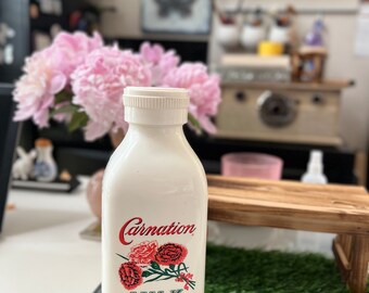 Vintage Carnation Plastic Thermo Milk Bottle Advertising Item