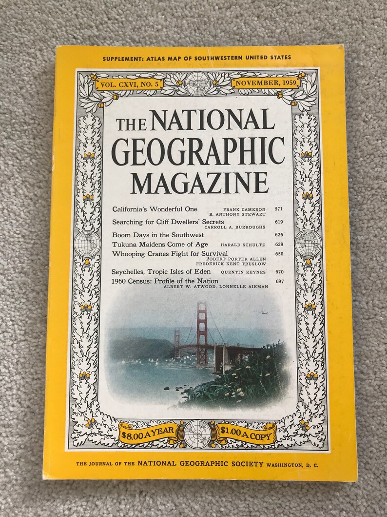 1950s National Geographic Magazine in Perfect Vintage | Etsy