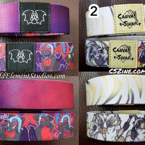 Double Sided Elastic Wristbands Cute Anthro Furry Fantasy Cartoon Character Temrin Canvas Swap Zine Zebra Sticker Emoji Emoticon Accessory 画像 1