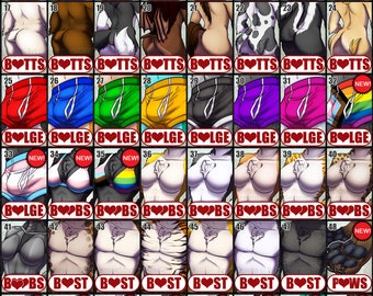 NEW BADGES: Premade Badges - Furry Animal Anthro tiger fox bat shark dragon werewolf horse lemur bear bird Pride LGBT paw - Made in Canada