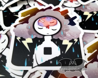 Vynil Stickers - 2020 Mental Health, depression, emotions, hardship, feelings, anxiety, stress, overwhelming, brain fog - Made in USA