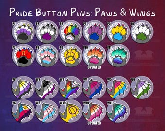 Pride Button Pins - LGBTQIA2S+ Bisexual Pansexual Lesbian Gay Intersex Polyamourous GenderQueer Asexual Nonbinary Trans - Made in Canada