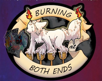 Big Vinyl Stickers - Burning At Both Ends - Candle, burnout, burnt out, mental health, relatable, mood, fire, flame - Made in Canada
