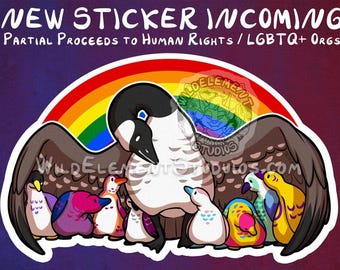 Protect - Charity Pride Vynil Decal Sticker - canadian goose, goslings, enby, bi, lesbian, ace trans, pan, gay, intersex