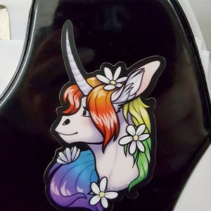 LGBT CHARITY Vinyl Sticker lgbtqia2s pride rainbow unicorn fabulous flowers vynil image 3