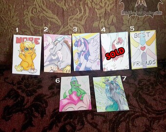 Original MLP fanart artist cards - ATC pony horse bff crocodile villian hero discord chrysalis pegasus alicorn changeling - Made in Canada