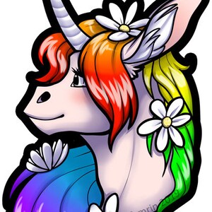 LGBT CHARITY Vinyl Sticker lgbtqia2s pride rainbow unicorn fabulous flowers vynil image 2