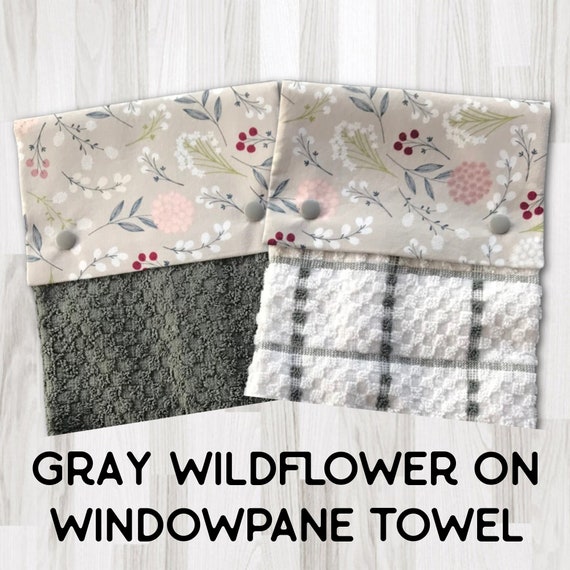 Gray Kitchen Towel, Hanging Towel, Kitchen Towel, Snap-on Hand