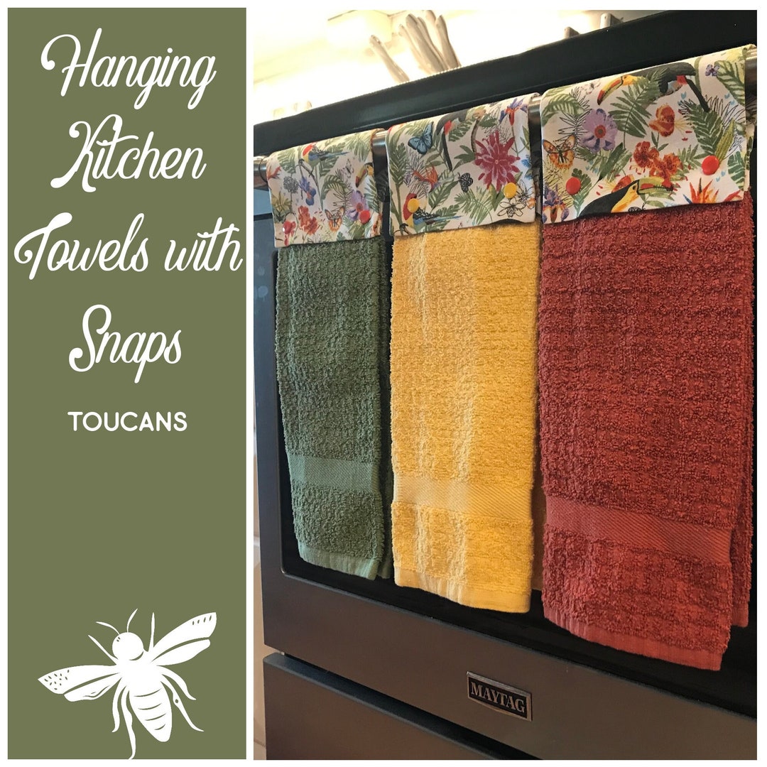 Toucan Hanging Towel, Tropical Towel, Hanging Towel, Kitchen Towel