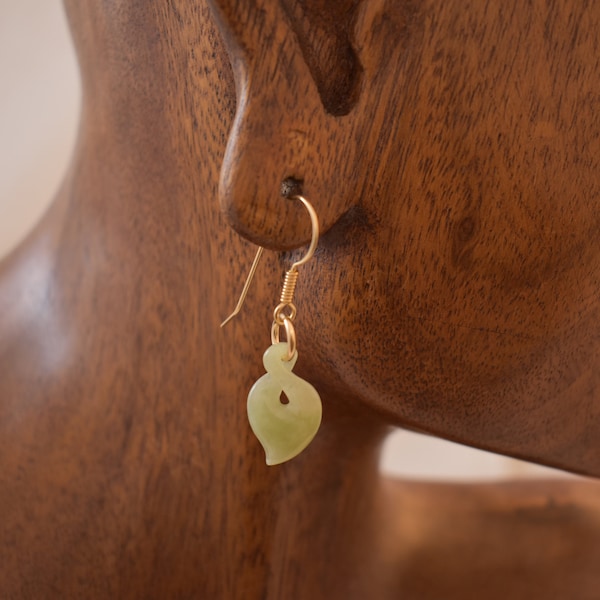 Drop & Dangle Burma jade earrings, carved gemstone jade, 14kt gold filled earwires, handmade  jade earrings by Rochelle Fiorito Necklaces.