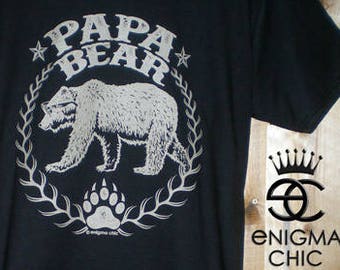 Papa Bear T-Shirt, Funny Gift for Dad, Gift for Dad, Birthday Gift for Dad, Black Papa Bear Shirt by enigma chic