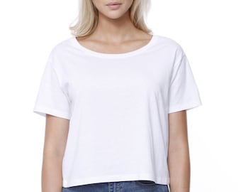 Weißes Crop Top, weißes Crop Top von Enigma Chic