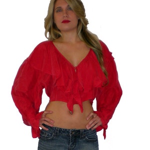 Crop Top, Long Sleeve Crop Top, Festival Crop Top by enigma chic