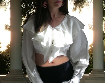 Crop Top, Long Sleeve Crop Top, Festival Crop Top by enigma chic