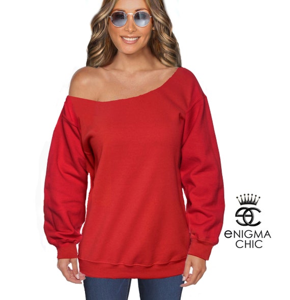 Friday Chic Womens Off The Shoulder Wide Scoop Neck Sweatshirt Friday Chic Womens Off The Shoulder Wide Scoop Neck Sweatshirt