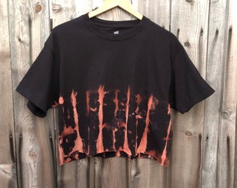 Fire Tie Dye Crop Top, One of a Kind Crop Top handmade by Enigma Chic