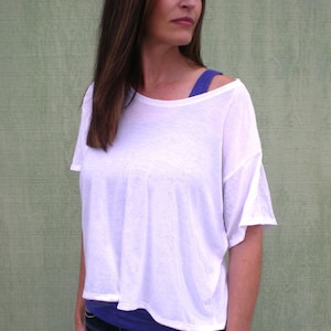 Flowy Crop Top, White Crop Top from Enigma Chic