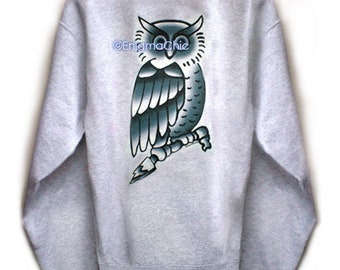 SALE OWL Sweatshirt */* , Owl Tattoo Sweatshirt by Enigma Chic