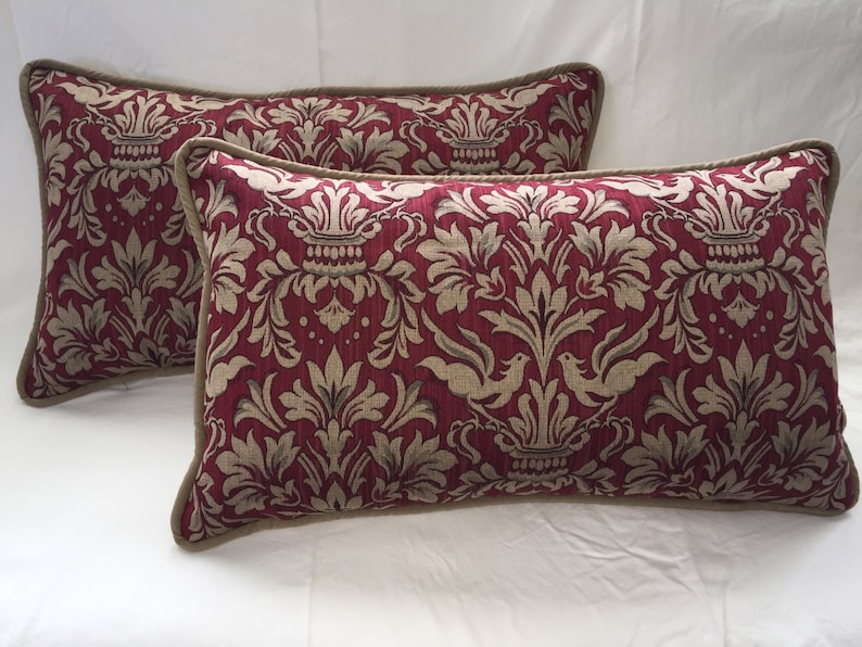 Pair of Fortuny Style Designer Lumbar Pillows Etsy