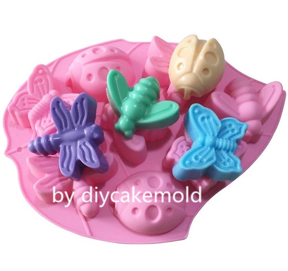 8cavity Insect Butterfly Cake Mold Flexible Silicone Choclate Etsy