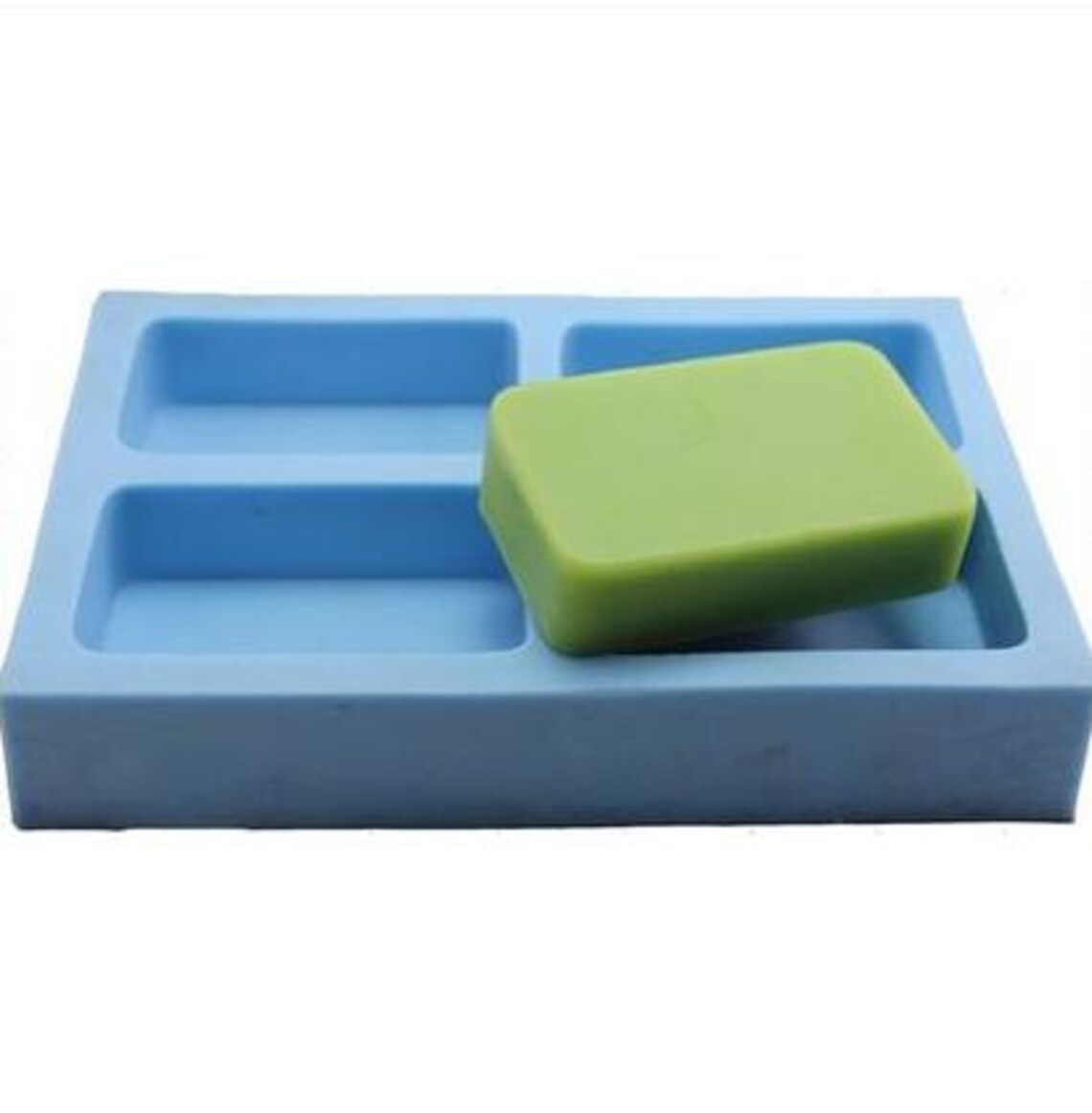 4cavity Rectangle Soap Mold Flexible Mold Silicone Mold Etsy