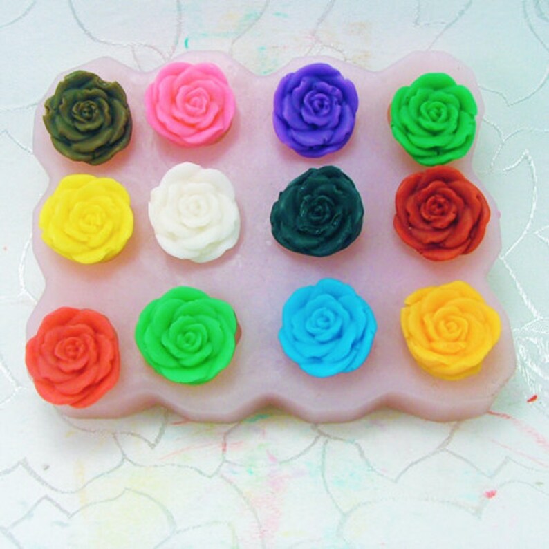 12rose Flower Soap Mold Flexible Silicone Mold for Handmade Etsy