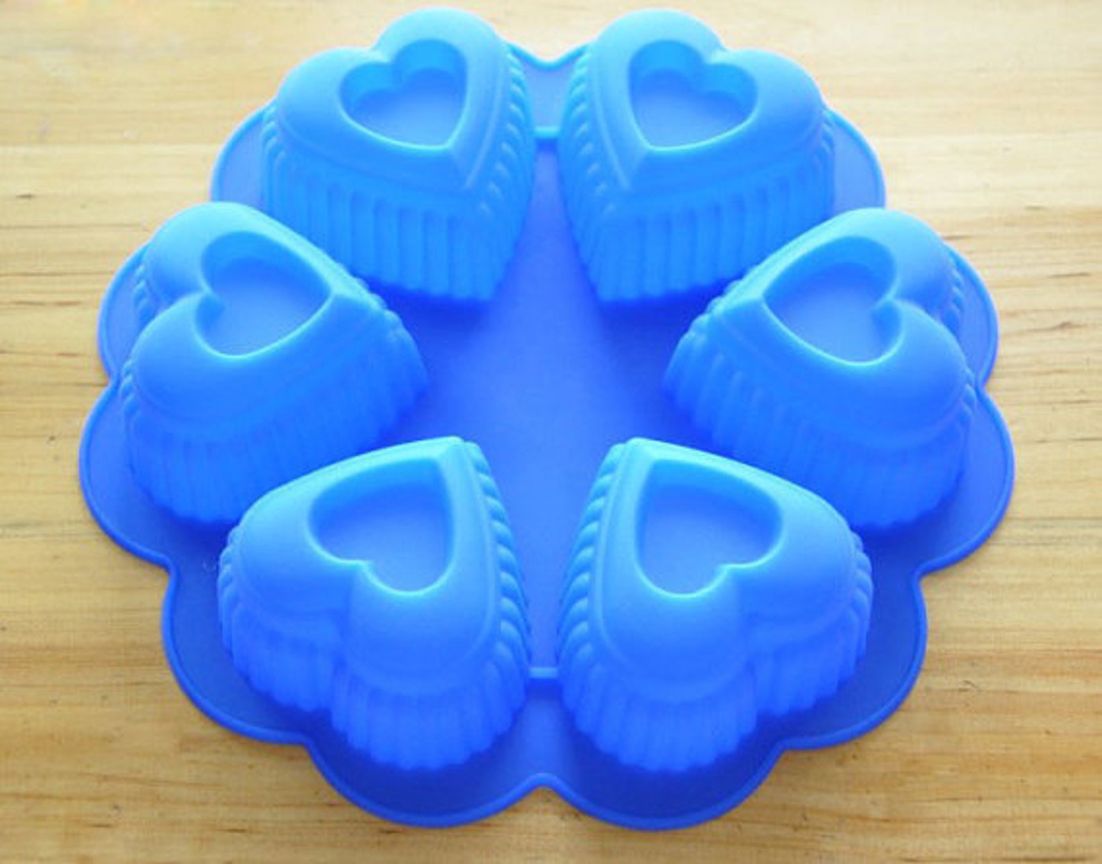 6cavity Heart Shape Cake Mold Flexible Silicone Choclate Mold Etsy