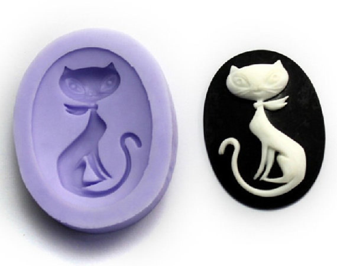 1cavity Lovely Cat Resin Mold Polymer Clay Mold Flexible Etsy