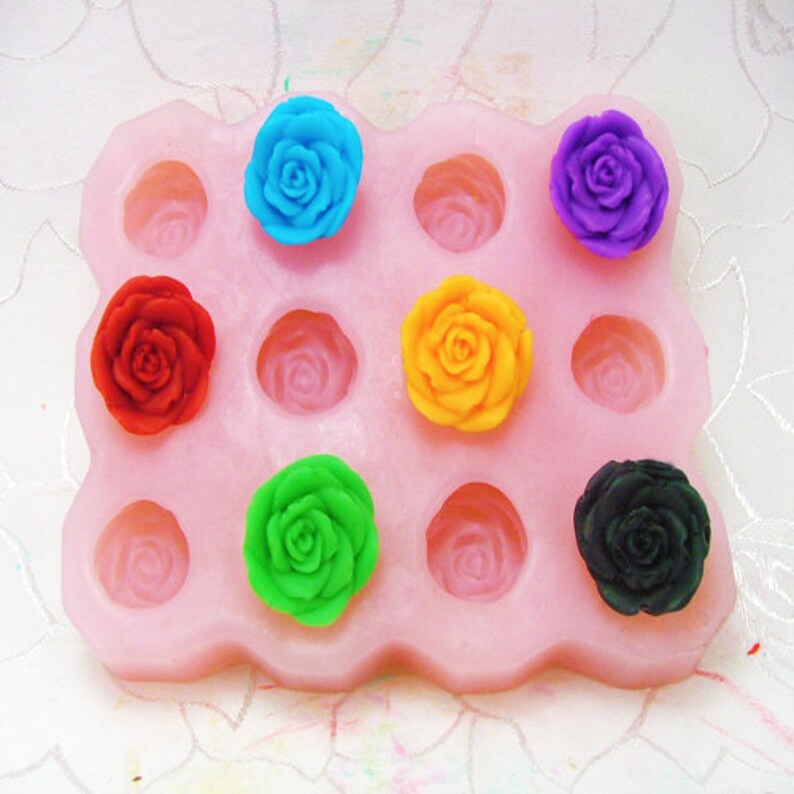 12rose Flower Soap Mold Flexible Silicone Mold for Handmade Etsy