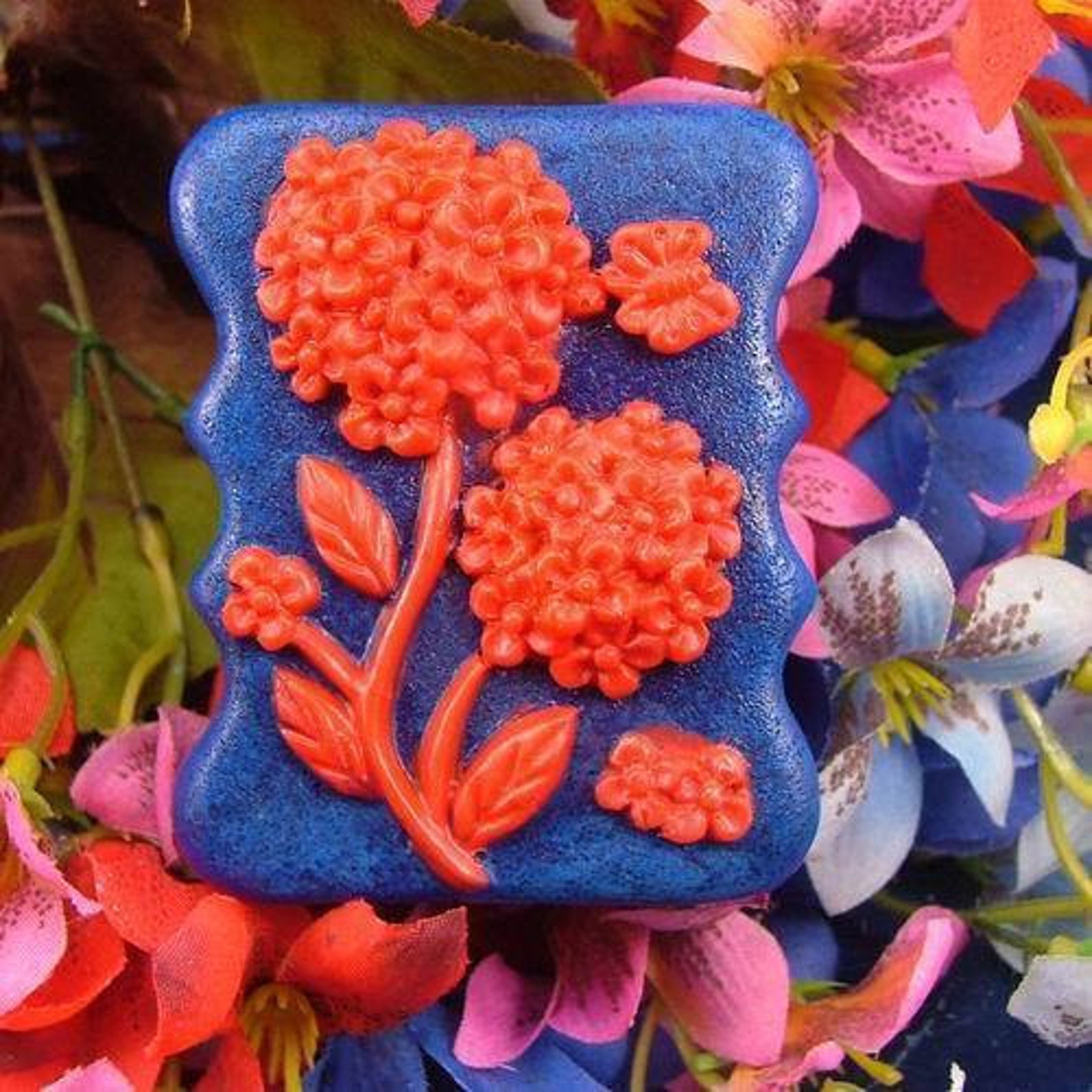 Beautiful Floral Soap Mold Flexible Silicone Mold For Handmade Etsy