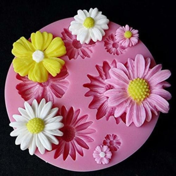 6cavity Daisy Flower Resin Mold Fondant Polymer Clay Mold Etsy