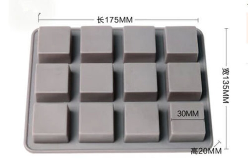 12cavity Square Mold Cake Mold Floral Flexible Silicone Mould Etsy