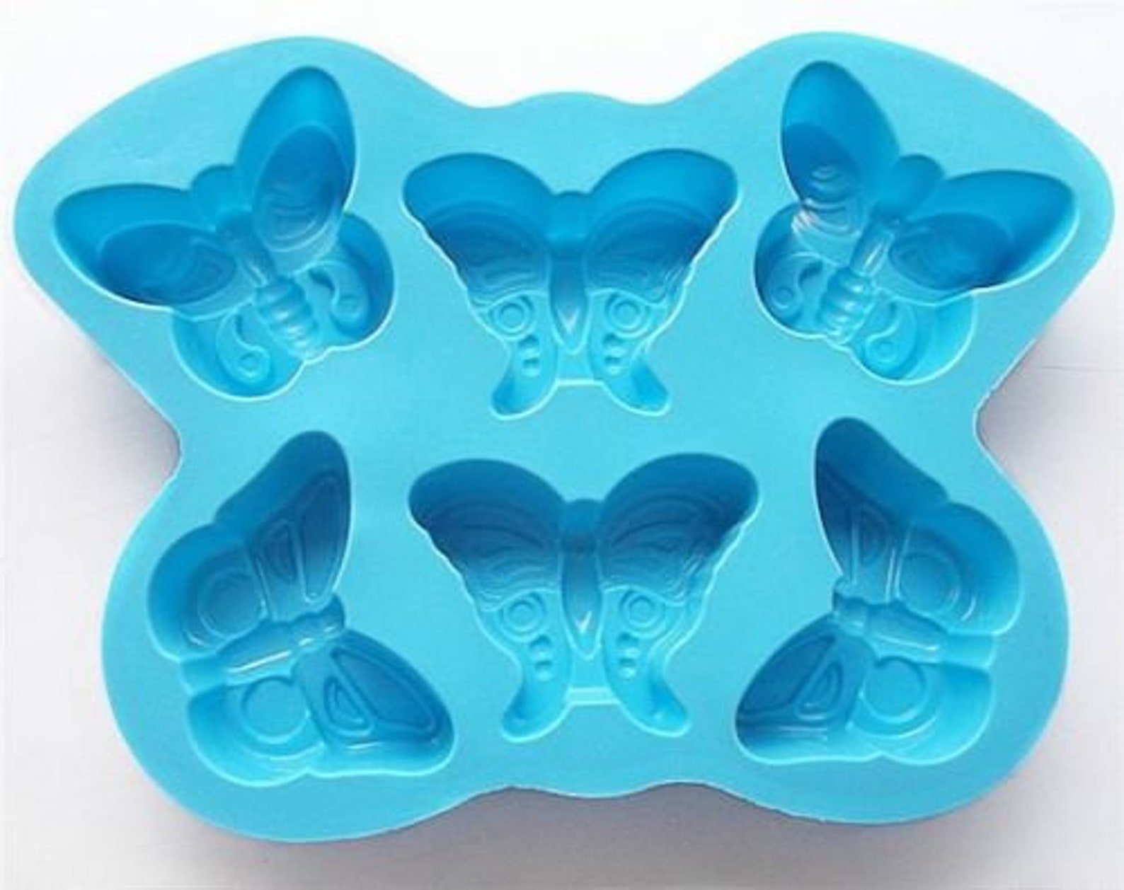 6cavity Butterfly Cake Mold Floral Flexible Silicone Mould Etsy