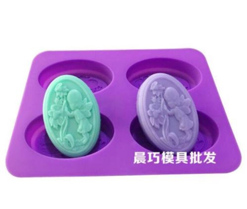 4 Cavity Floral Fairy Cake Mold Soap Silicone Mould For 4 Cavity Floral Fairy Cake Mold Soap Silicone Mould For