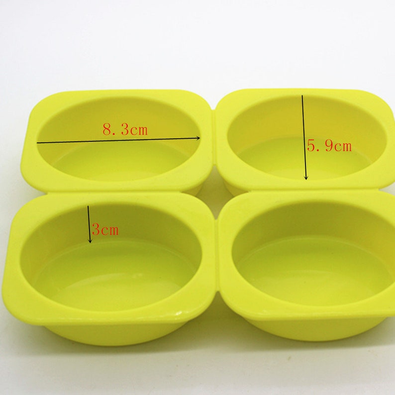 4cavity Oval Cake Mold Soap Mold Flexible Mold Silicone Etsy