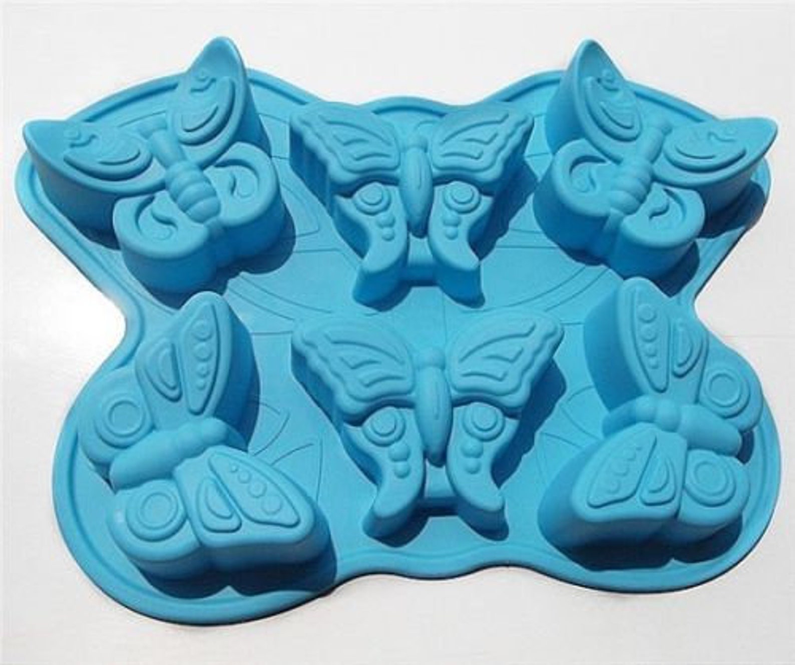 6cavity Butterfly Cake Mold Floral Flexible Silicone Mould Etsy