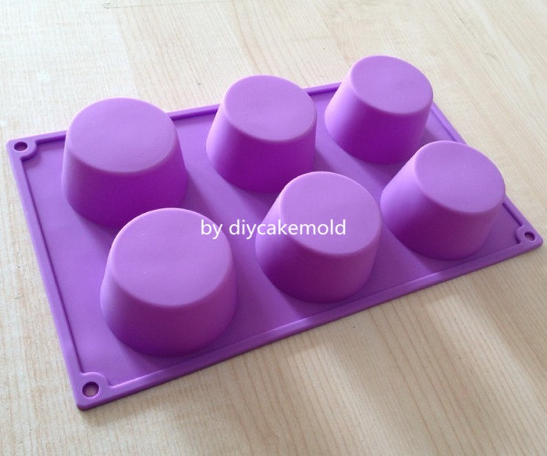6cavity Big Cylinders Cake Mold Flexible Silicone Choclate Etsy
