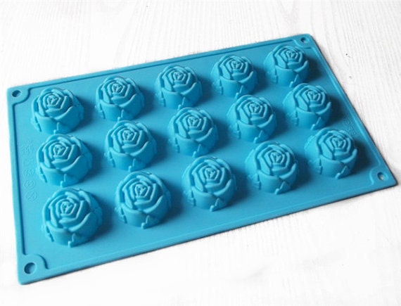 6-cavity Square Floral Cake Mold Flexible Silicone Soap Mold For Handmade Soap Candle Candy