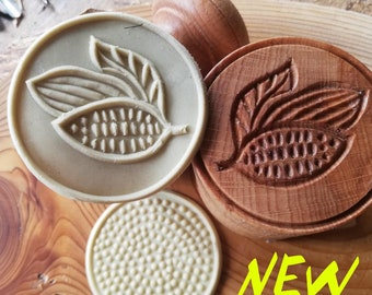 COCOA BEAN Corzetti Pasta Stamp, freehand carved, in fine Beech Wood made from Tuscan Casentino Forest, italian gift