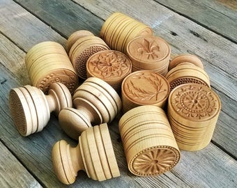 Special 3 pcs Price Corzetti Stamps = Miscellaneous more shapes Stamps at your choice handcarved handturned, Chianti Maple, Italian quality