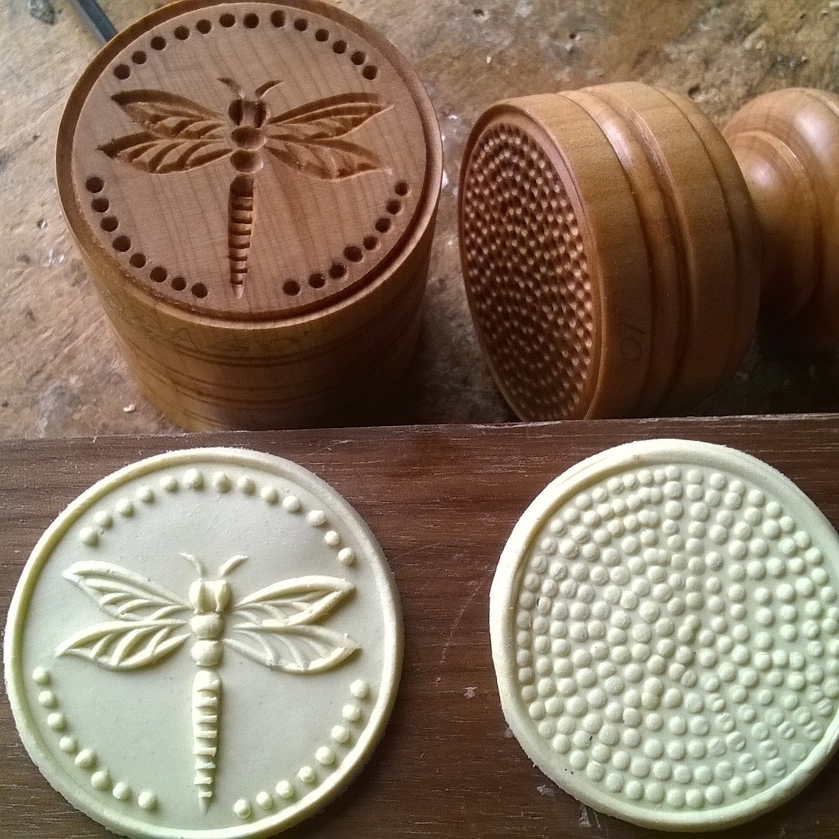 CORZETTI PASTA Stamp = 1 Handle + 1 Dragonfly Stamp handturned, handcarved, in Maple Chiantishire, only my hands & gouges, italian gift